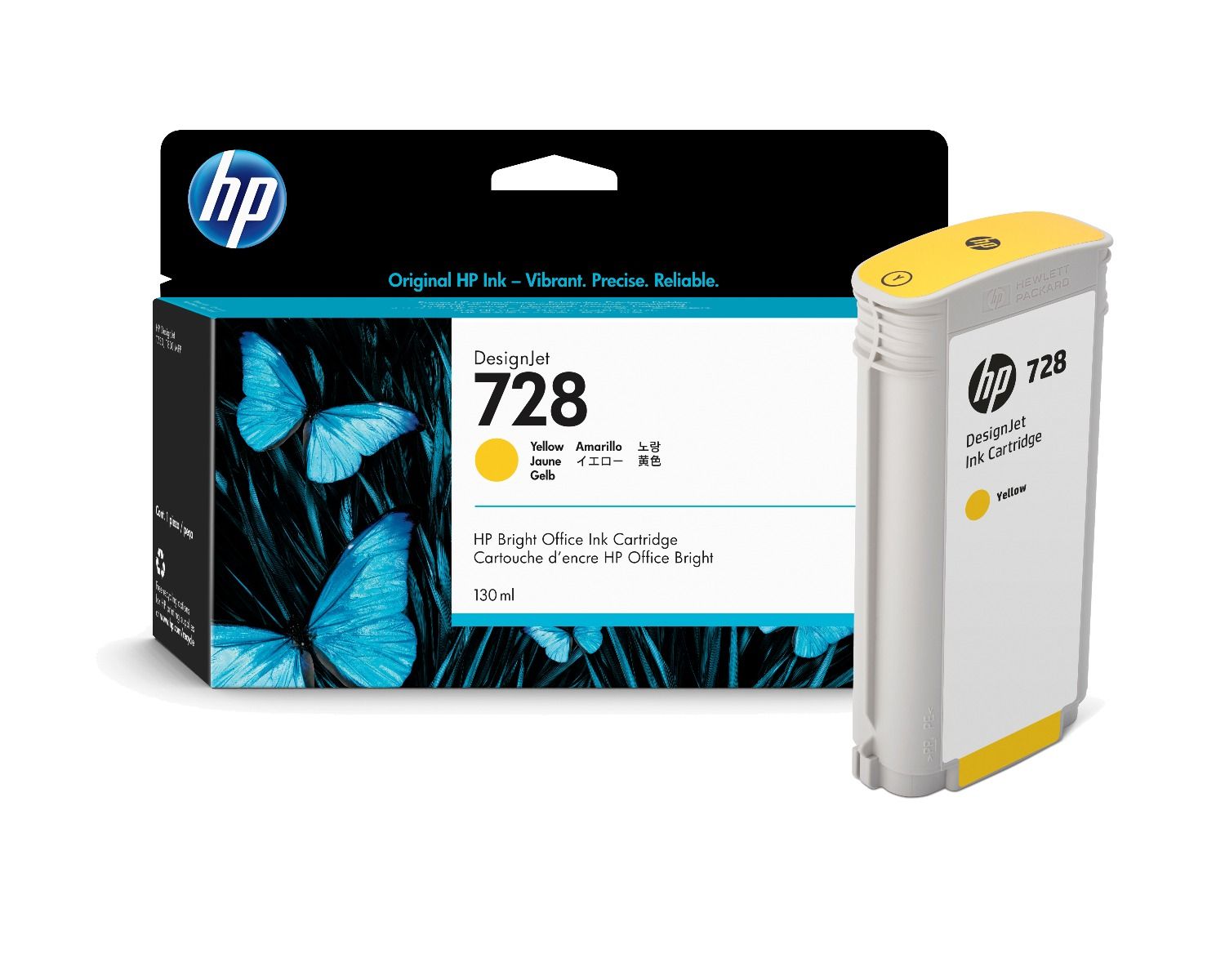 HP 728 130-ml Yellow Designjet Ink Cartridge